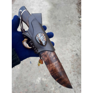 ВЕДМЕЖИЙ КІГОТЬ ніж ручної роботи майстра Павла Гончаренка, Damasteel - мозаїчний дамаск 60-61 HRC. Photo 3